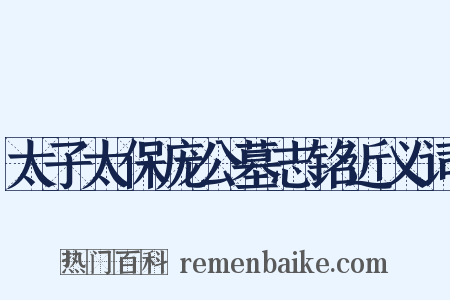 太子太保庞公墓志铭近义词是什么意思的图片